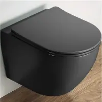 Унитаз подвесной CeramaLux 2197MDH безободковый, с сиденьем микролифт, серый матовый