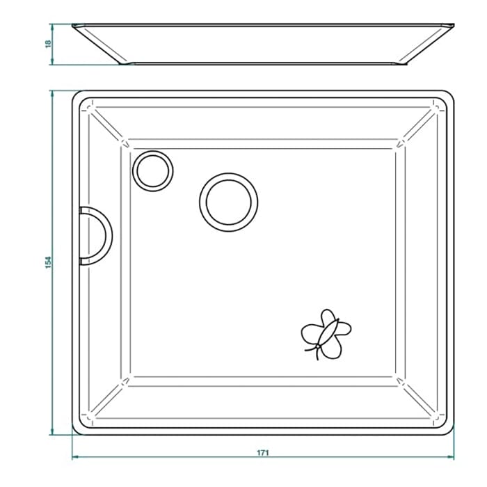 Поднос THG Capucine vert dcor Platine A7E.A02.4613 белый