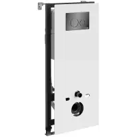 Инсталляция для унитаза WasserKRAFT Abens 20 20TLT.010.ME.WH.PB02 с кнопкой смыва, черный глянец