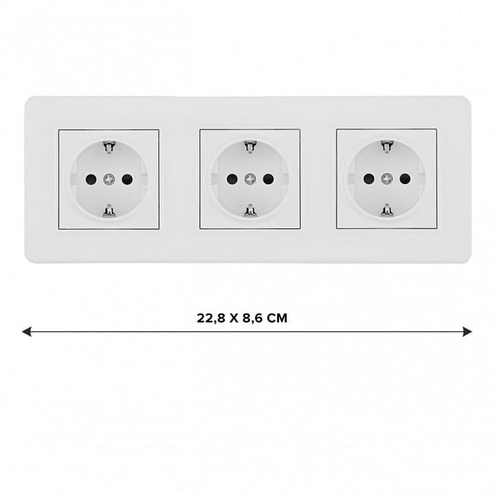 Розетка с заземлением и со шторкой Arte Milano SET16-3 SET16-3-40-1x3 white