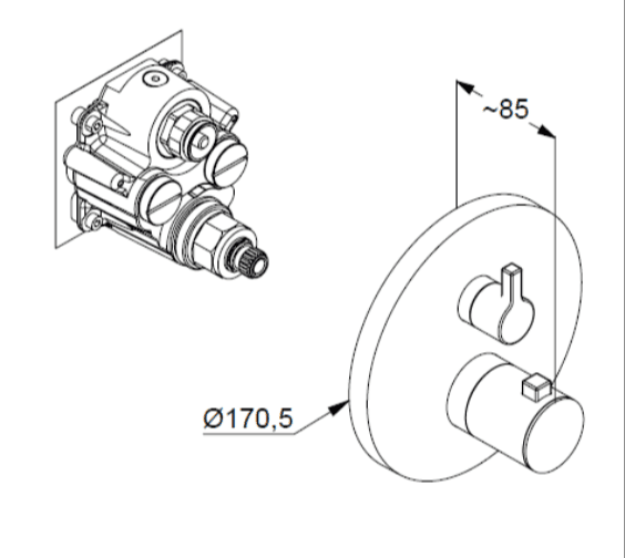Термостатический смеситель для душа Kludi Nova Fonte Puristic 208355315 белый матовый