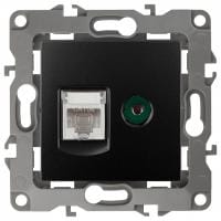 ТВ-розетка и розетка Ethernet RJ-45 без рамки Эра Эра 12 12-3110-05
