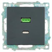 Розетка 2хUSB type A и C без рамки Stekker Катрин 50055
