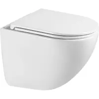 Унитаз подвесной Lemark Glazer 9614003 безободковый, торнадо, с сиденьем микролифт, белый глянец