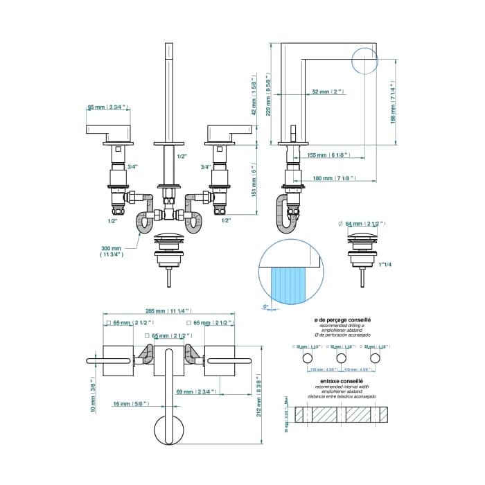 Смеситель для раковины THG Icon-X a manettes U7H.A02.151