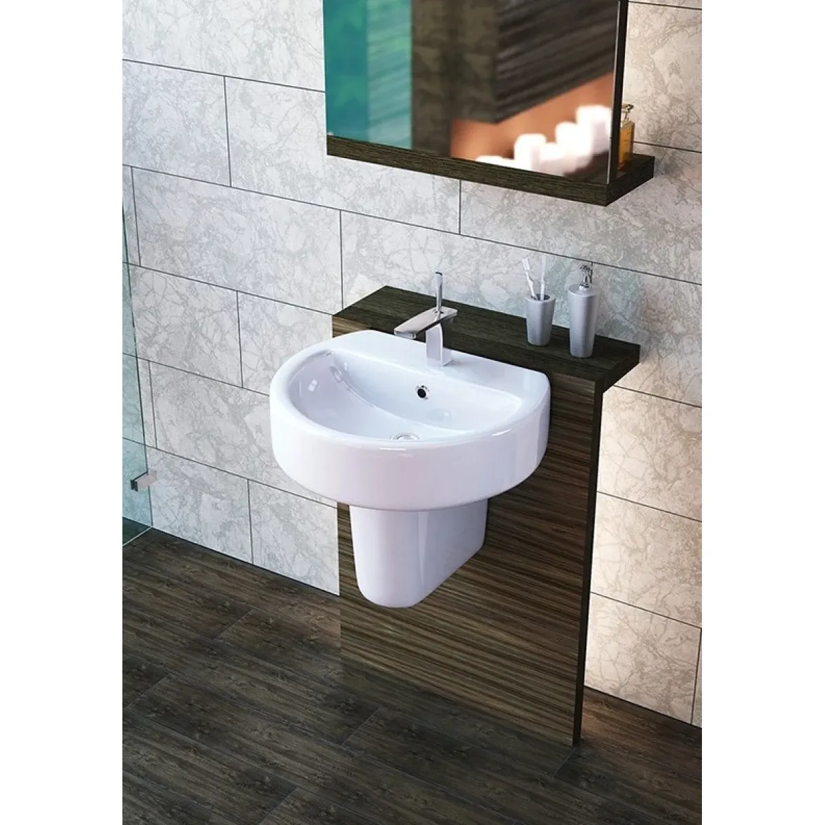 Раковина 55 см Sanita Luxe Best WB.PD/Best/55-C/WHT.G/S1