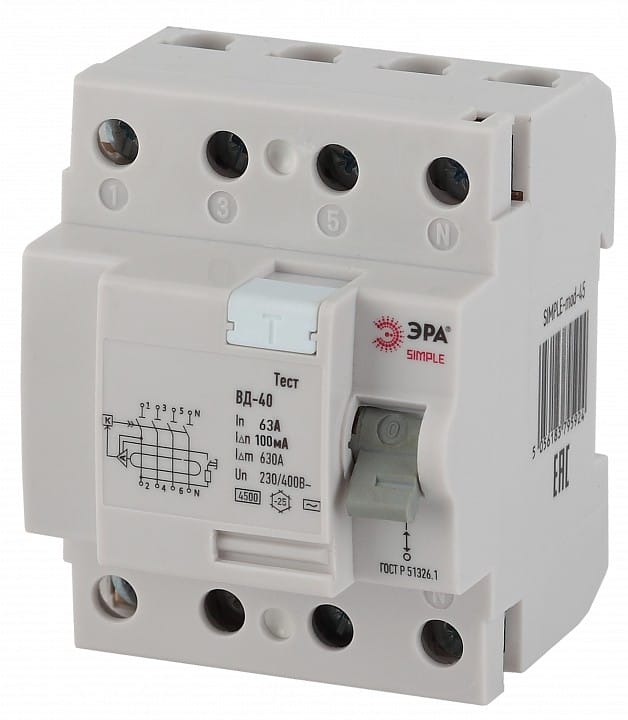 Устройство защитного отключения 4P Эра ВД-40 SIMPLE-mod-50