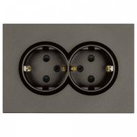 Розетка двойная с заземлением и со шторкой Stekker Эмили 49934