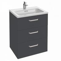 Тумба под раковину 60 см Jacob Delafon Vox EB3000-R1-442 изогнутые ручки серый антрацит