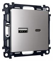 Розетка 2хUSB type A и C без рамки Ambrella Volt ALFA MA511010