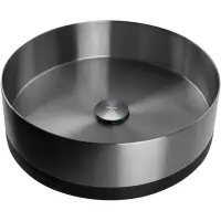 Раковина-чаша Abber Wasser Kreis AF2410BGM 40x40 см, накладная, оружейная сталь матовый/черный матовый