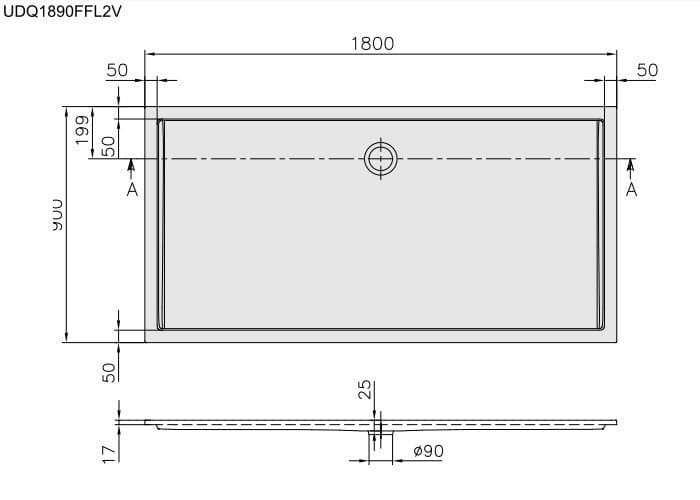 Душевой поддон Villeroy&Boch Futurion Flat UDQ1890FFL2V-01