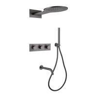 Душевой комплект Abber Wasser Kreis AF8150NG с термостатом никель