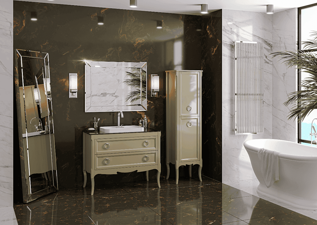 Пенал Bagno Piu Moretta 2.0 48 MR-3-175-26 DX + BU 013.80.Cromo глянцевый капучино