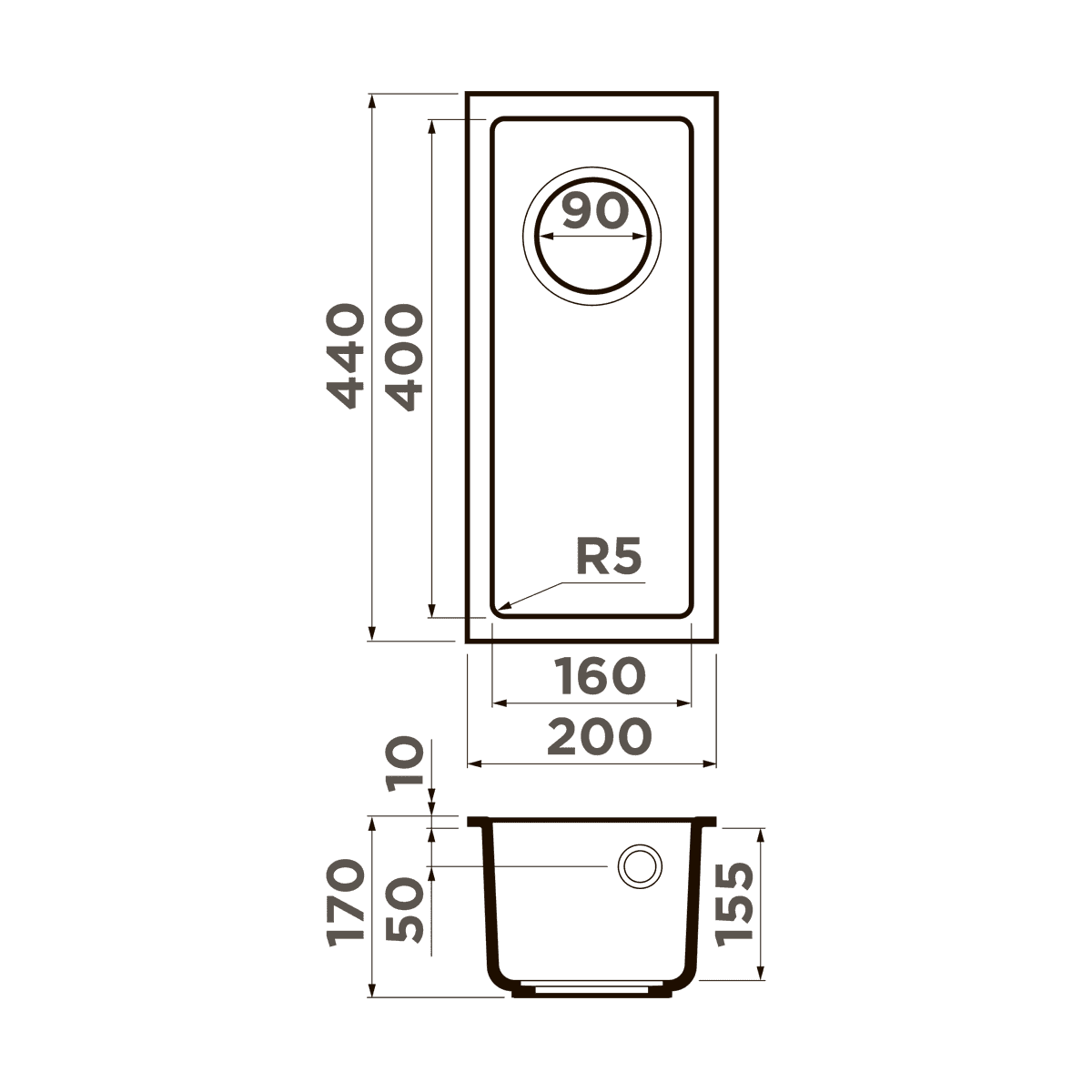 Кухонная мойка Omoikiri Bosen 20-U-BL Tetogranit/черный 4993153