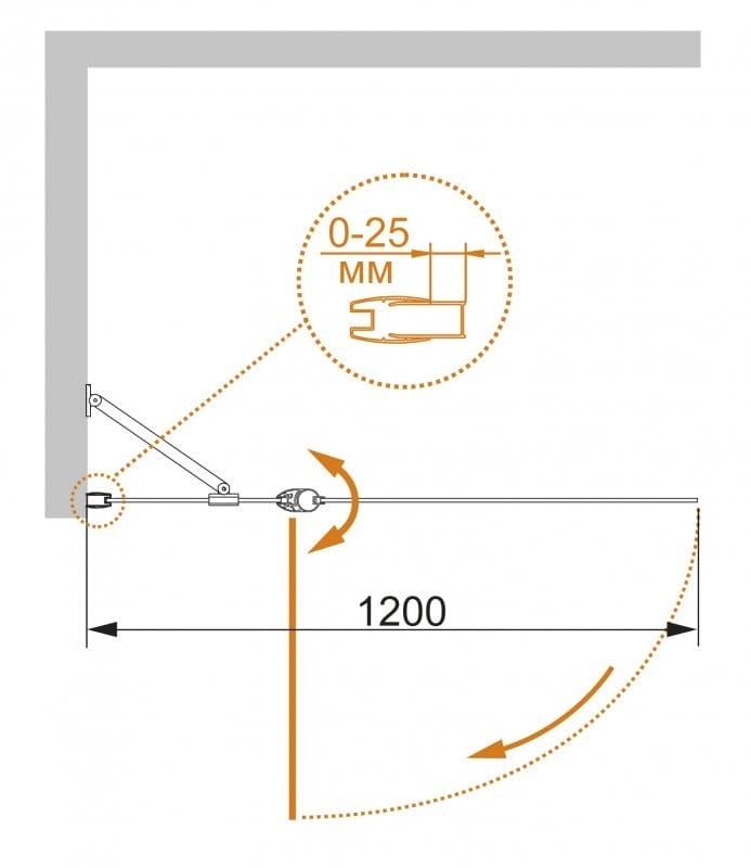 Шторка для ванны Cezares ECO-O-V-11-120/140-C-Cr