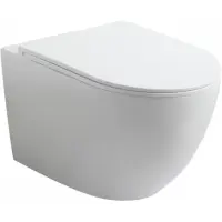 Унитаз подвесной Agger AT07150 безободковый, торнадо, с сиденьем микролифт, белый глянец