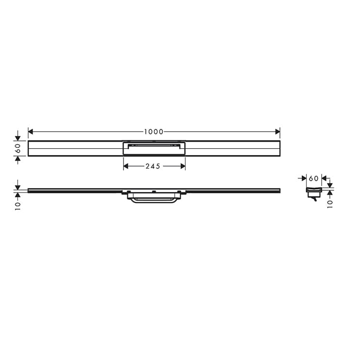 Решетка для трапа Hansgrohe Raindrain 56046670 черная матовая