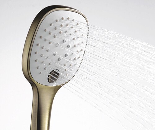 Комплект для душа WasserKRAFT Exter A16040 с верхней душевой насадкой и лейкой светлая бронза