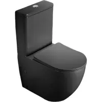 Унитаз-компакт CeramaLux 2166XMDH безободковый, с сиденьем микролифт, серый матовый