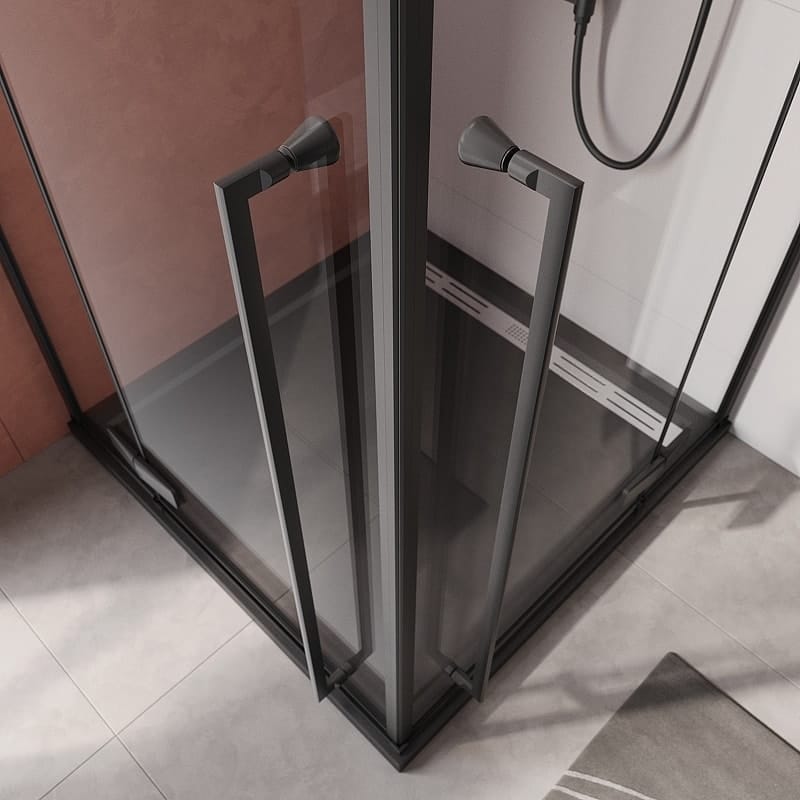 Душевой уголок Cezares Liner 90х90 LINER-A-2-90-C-NERO черный
