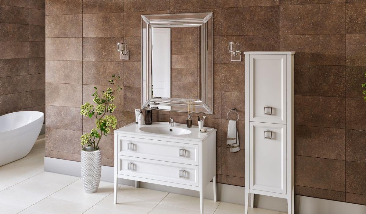 Тумба с раковиной Bagno Piu Vintage 96 белый матовый