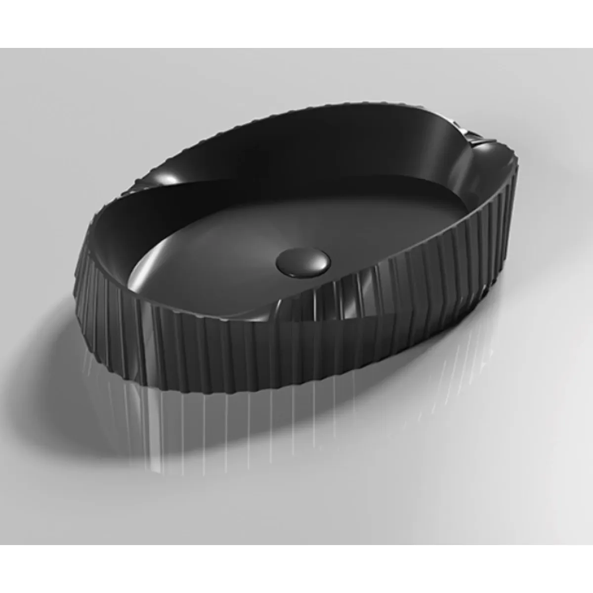 Раковина-чаша CeramaLux 78750MB 60x38,5 см, накладная, черный матовый