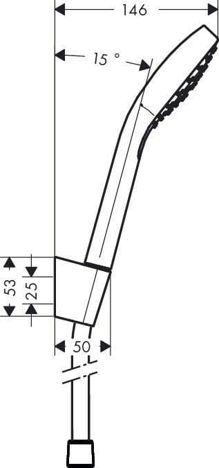 Душевой набор hansgrohe Croma Select E 1jet 26412400 с держателем и шлангом 160 см