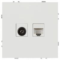 ТВ-розетка и розетка Ethernet RJ-45 без рамки Эра Galaxy 15-3110-01
