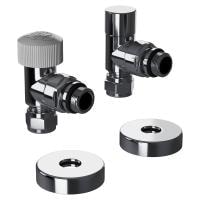 Набор термостатический угловой Royal Thermo Design Pro 15мм М30х1,5 (Хром)