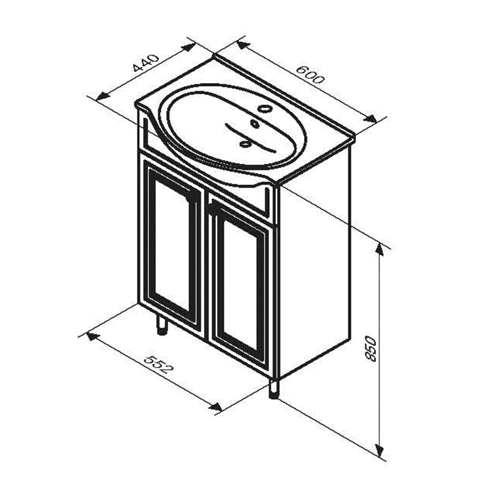 Тумба с раковиной Damixa Palace One 60 (M41-FSX0601WG-WCC060)