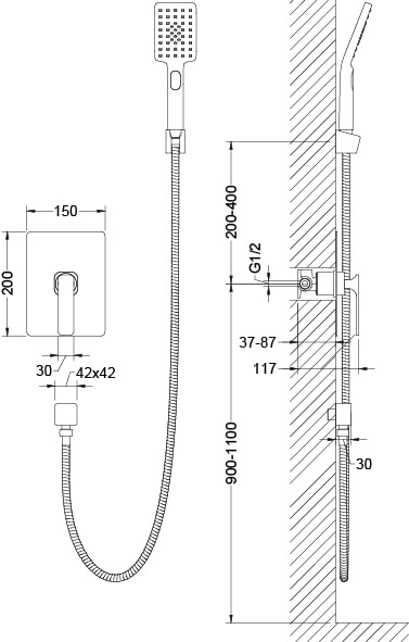 Душевой гарнитур Timo Torne 4369/00SM
