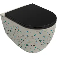 Унитаз подвесной Isvea Infinity Terrazzo 10NF02001-TRZ-2L безободковый, белый матовый