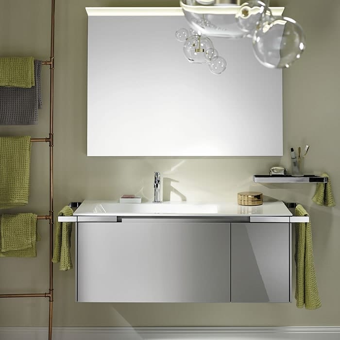 Тумба с раковиной Burgbad Yso 128 SFAC111 L F2155 C0001*1 светло-серый глянцевый