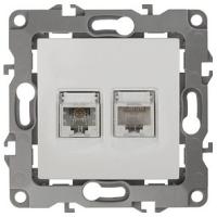 Розетка двойная RJ-11 и Ethernet RJ-45, без рамки Эра Эра 12 12-3109-01