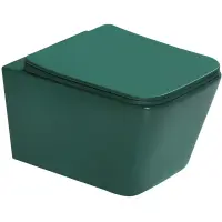 Унитаз подвесной SantiLine SL-5007G безободковый, с сиденьем микролифт, зеленый матовый