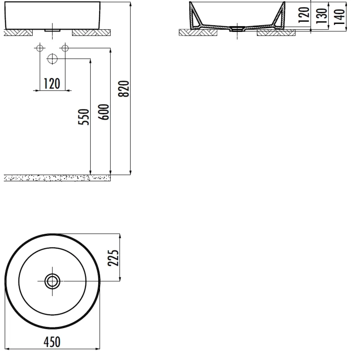 Раковина-чаша Creavit Nice NC045-00MT00E-0000 45x45 см, накладная, ментол матовый
