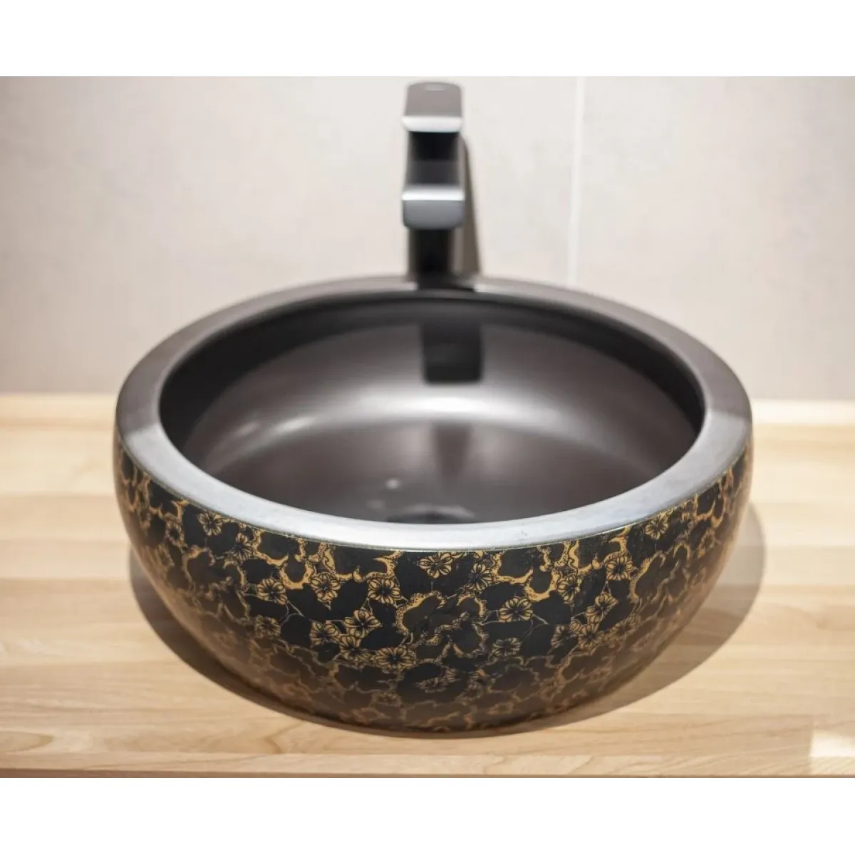 Раковина-чаша CeramaLux J2030 41x41 см, накладная, черный/коричневый