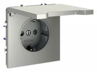 Розетка с заземлением и со шторкой, без рамки с крышкой Voltum S70 VLS040304