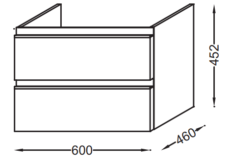 Тумба под раковину Jacob Delafon Vox 60 EB2030-RA-G1C Белый Блестящий Лак