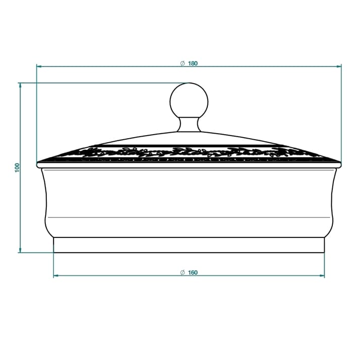 Контейнер THG Marquise noir dcor Or A7F.A02.4623 золото