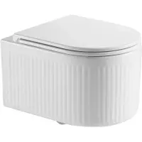 Унитаз подвесной Grossman GR-4408SQ безободковый, торнадо, с сиденьем микролифт, белый