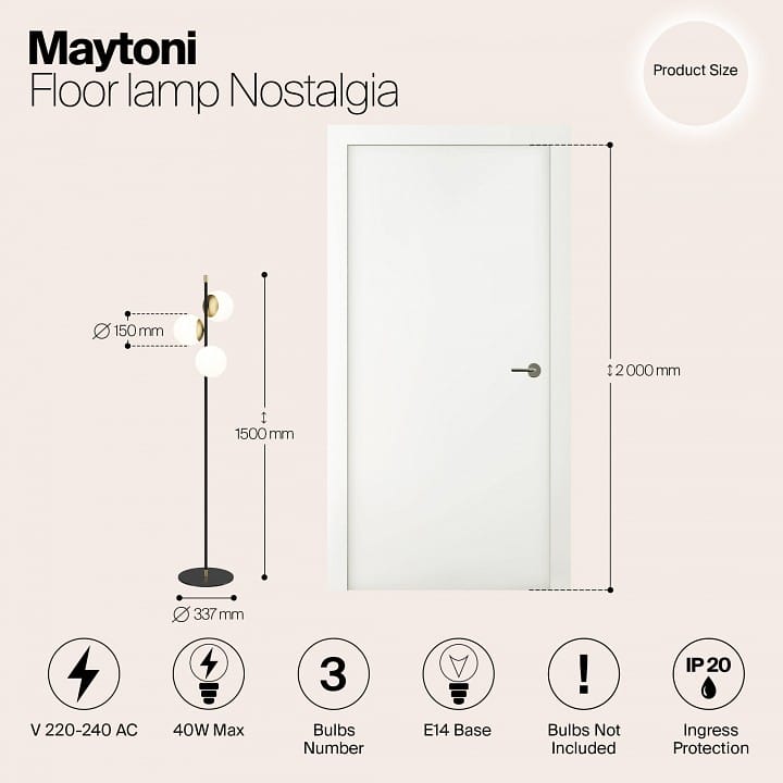 Торшер Maytoni Ностальгия MOD048FL-03G