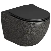 Унитаз подвесной Grossman GR-4411BBLS безободковый, с сиденьем микролифт, черный