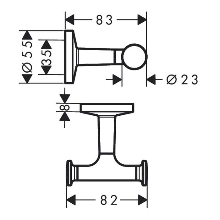 Крючок для ванной Axor Universal Circular 42812670 двойной черный матовый