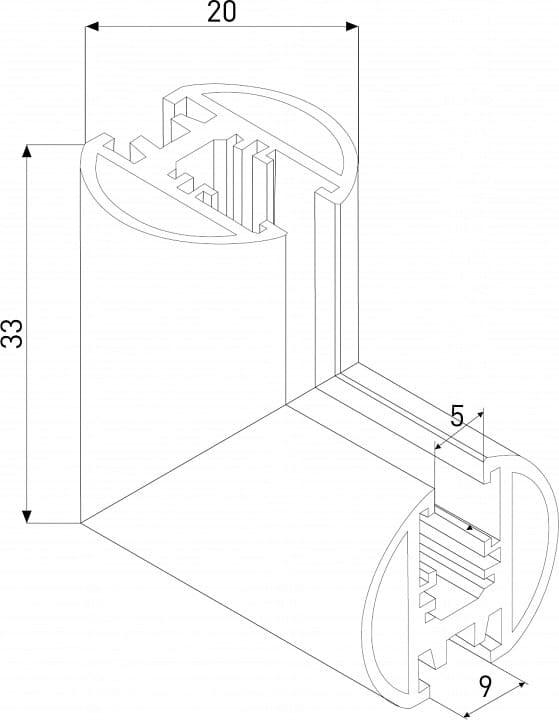 Соединитель угловой внутренний для треков накладных Elektrostandard Mini Magnetic a067579
