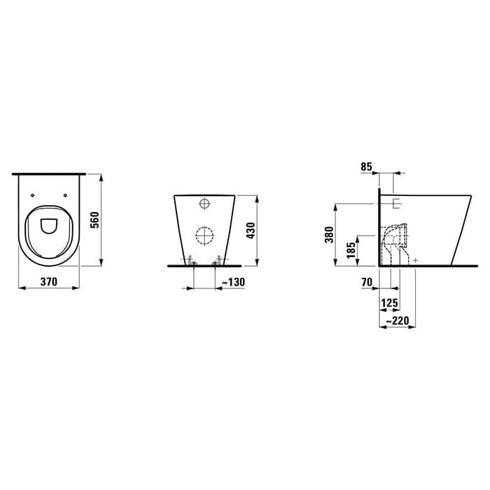 Чаша напольного унитаза Laufen Kartell 8.2333.7.000.000.1