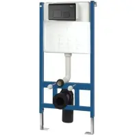 Инсталляция для унитаза Rea F Black Mat REA-E3652 с кнопкой смыва, черный матовый