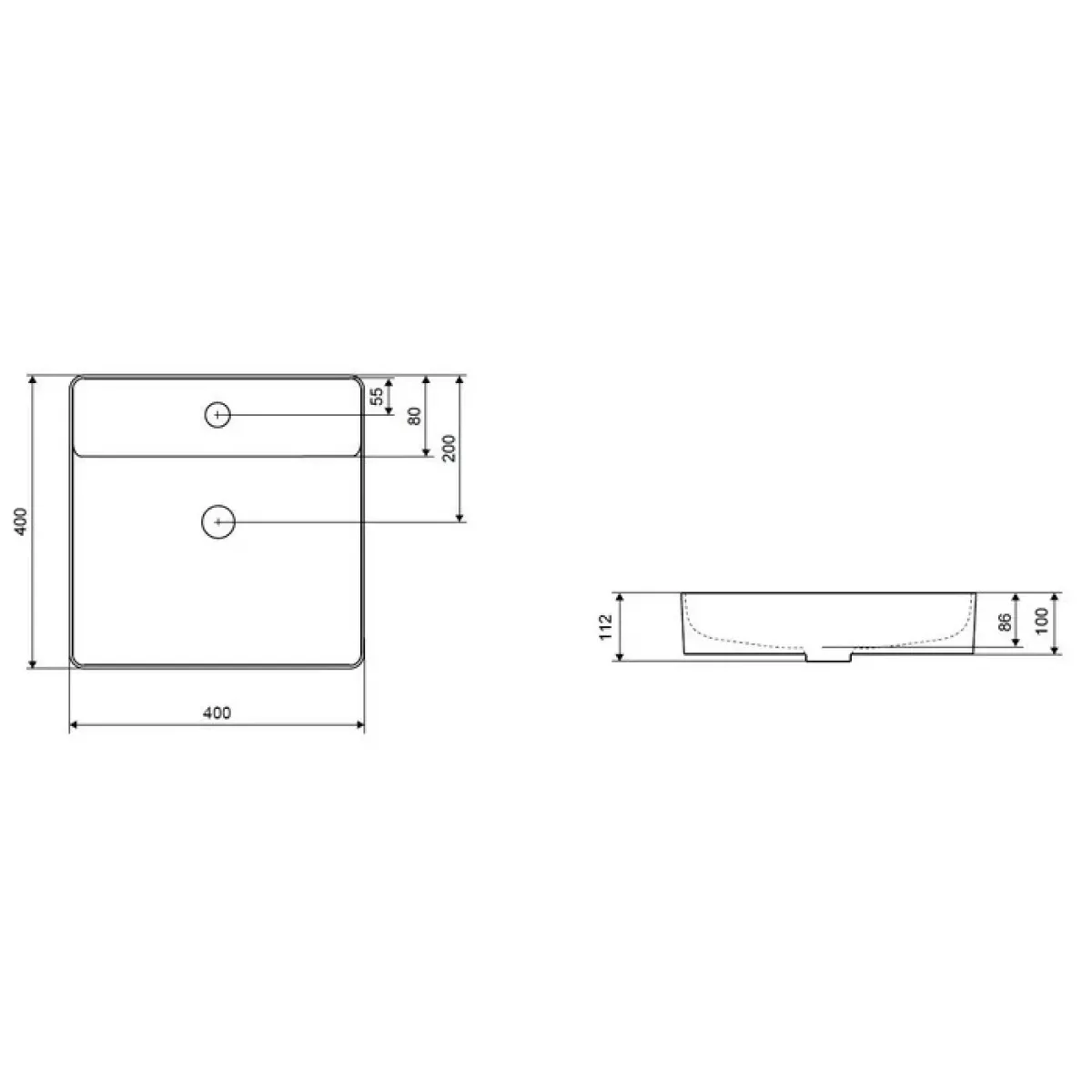 Раковина-чаша Excellent Rima 2.0 CEEX.4901.400.WH 40x40 см, накладная, белый