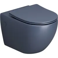 Унитаз подвесной Grossman GR-4411BLMS безободковый, с сиденьем микролифт, синий матовый